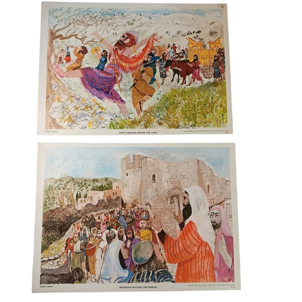 2 Shirley Hirsch Religious Posters David & Nehemiah United Church Press 17x12